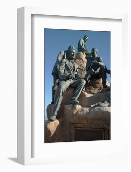 Steinbeck Statue, Cannery Row, Monterey, California, United States of America, North America-Ethel Davies-Framed Photographic Print