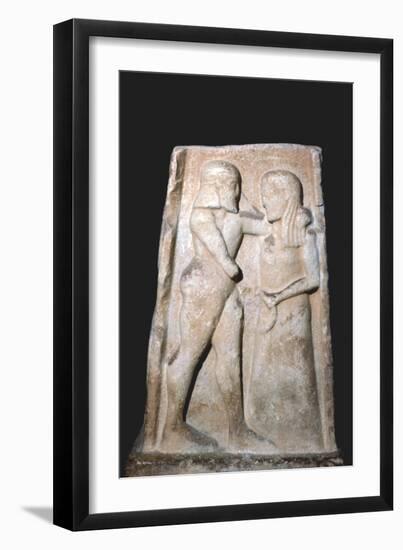 Stela of Menalaus and Helen (of Troy), Archaic Greek, c8th century BC-c5th century BC-Unknown-Framed Giclee Print