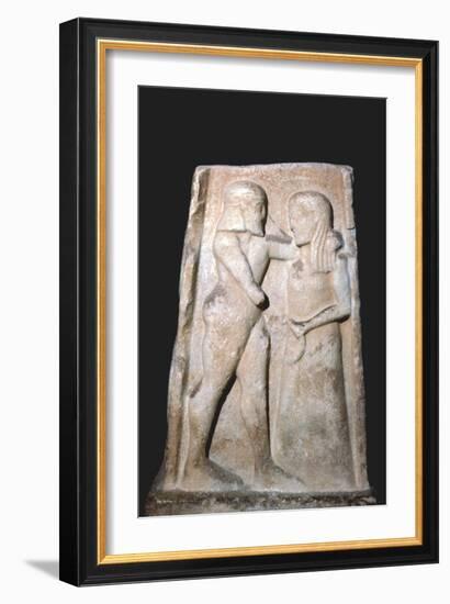Stela of Menalaus and Helen (of Troy), Archaic Greek, c8th century BC-c5th century BC-Unknown-Framed Giclee Print