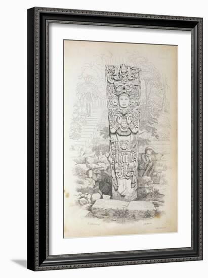 Stela P at Copan, Honduras-Frederick Catherwood-Framed Giclee Print