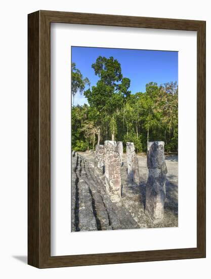 Stelae in Front of Structure 2, Calakmul Mayan Archaeological Site, Campeche, Mexico, North America-Richard Maschmeyer-Framed Photographic Print