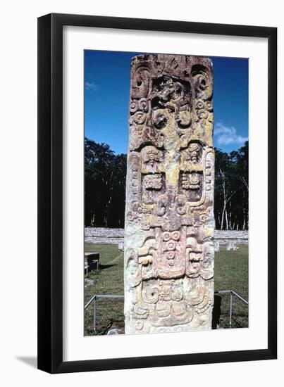 Stele B from Copan, Honduras, Pre-Columbian, Maya, C300-630-null-Framed Photographic Print