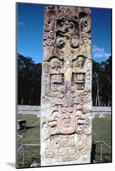 Stele B from Copan, Honduras, Pre-Columbian, Maya, C300-630-null-Mounted Photographic Print