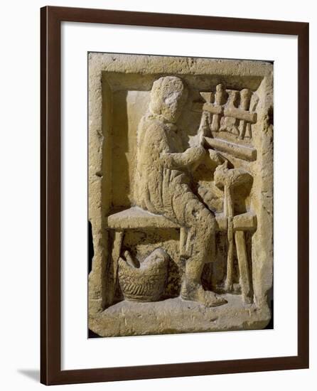 Stele Depicting Clog Maker, from Reims, Champagne-Ardenne, France. Gallo-Roman Civilization-null-Framed Giclee Print