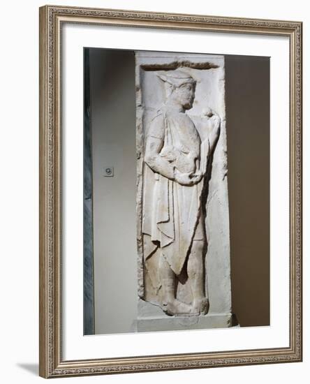 Stele with Relief Depicting Hermes, from Larisa, Greece-null-Framed Giclee Print