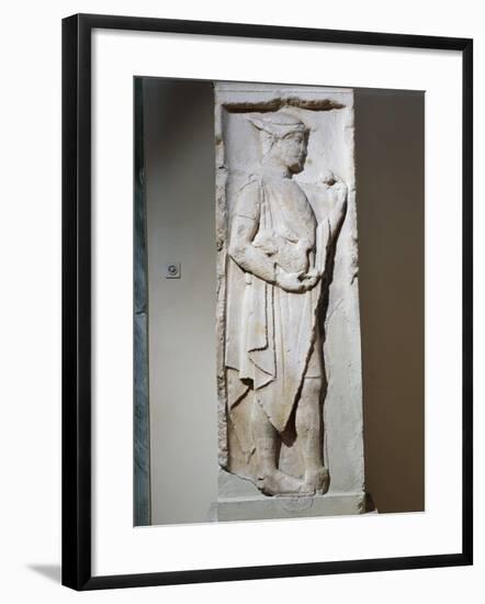 Stele with Relief Depicting Hermes, from Larisa, Greece-null-Framed Giclee Print