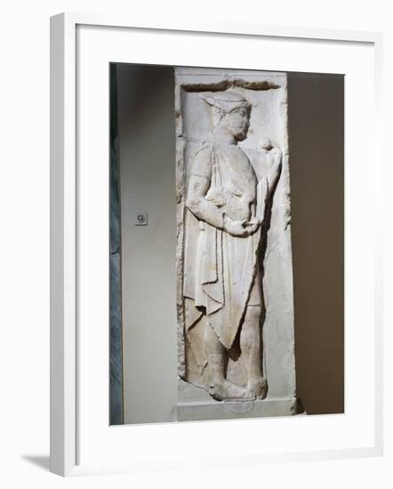 Stele with Relief Depicting Hermes, from Larisa, Greece-null-Framed Giclee Print