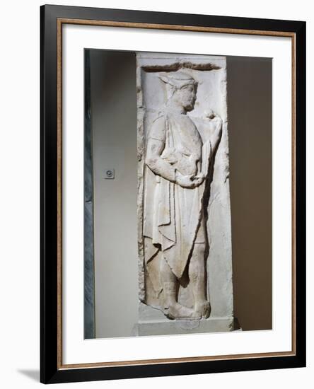 Stele with Relief Depicting Hermes, from Larisa, Greece-null-Framed Giclee Print