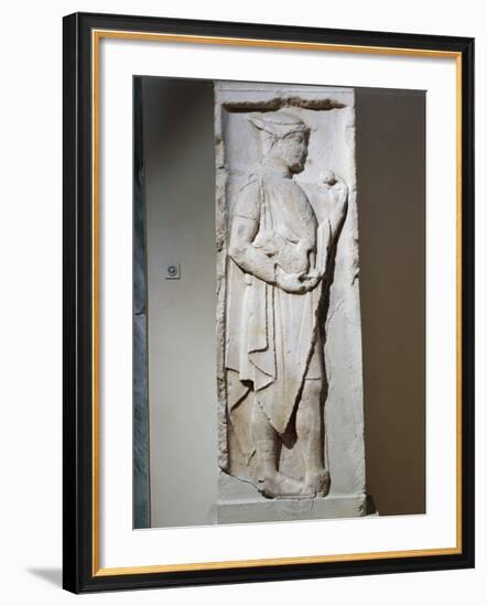 Stele with Relief Depicting Hermes, from Larisa, Greece-null-Framed Giclee Print