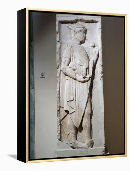 Stele with Relief Depicting Hermes, from Larisa, Greece-null-Framed Premier Image Canvas