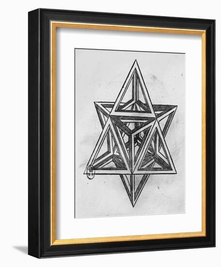 Stella Octangula, from "De Divina Proportione" by Luca Pacioli, Published 1509, Venice-Leonardo da Vinci-Framed Giclee Print