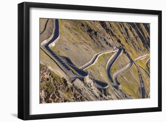 Stelvio Pass, Ortler Alps, South Tyrol / Sondrio, Italy: Highest Paved Mountain Pass Eastern Alps-Axel Brunst-Framed Photographic Print