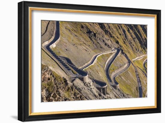 Stelvio Pass, Ortler Alps, South Tyrol / Sondrio, Italy: Highest Paved Mountain Pass Eastern Alps-Axel Brunst-Framed Photographic Print