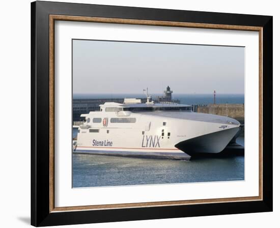 Stena Line 'Sea Lynx' Trimaran, Dieppe Harbour, France-Ian Griffiths-Framed Photographic Print