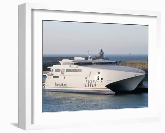 Stena Line 'Sea Lynx' Trimaran, Dieppe Harbour, France-Ian Griffiths-Framed Photographic Print
