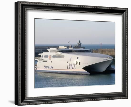 Stena Line 'Sea Lynx' Trimaran, Dieppe Harbour, France-Ian Griffiths-Framed Photographic Print