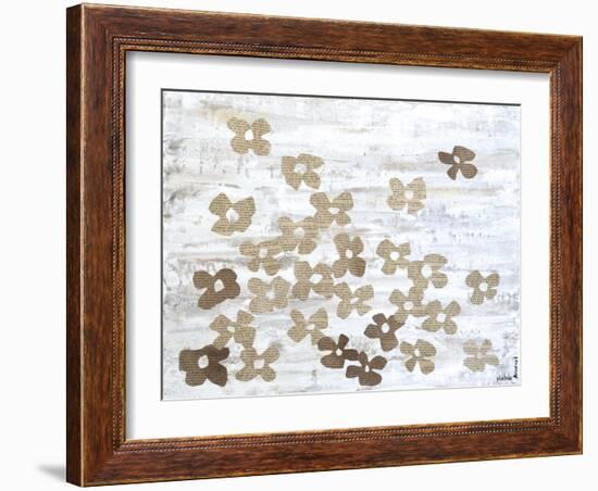 Stenciled Posies II-Natalie Avondet-Framed Art Print