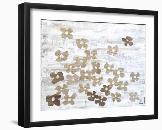 Stenciled Posies II-Natalie Avondet-Framed Art Print