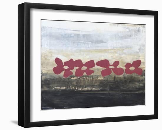 Stenciled Posies III-Natalie Avondet-Framed Art Print