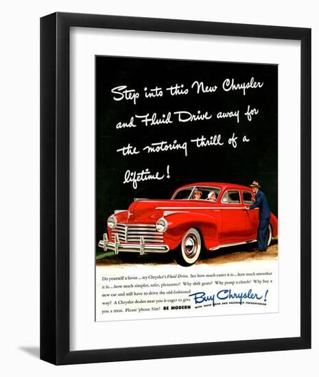 Step Into This New Chrysler-null-Framed Art Print