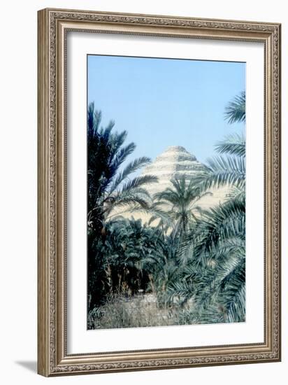 Step Pyramid (Behind Palms) of King Djoser, Saqqara, Egypt, 3rd Dynasty, C2600 Bc-Imhotep-Framed Photographic Print