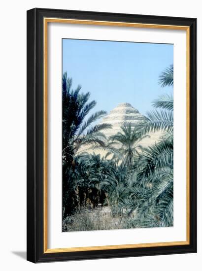 Step Pyramid (Behind Palms) of King Djoser, Saqqara, Egypt, 3rd Dynasty, C2600 Bc-Imhotep-Framed Photographic Print