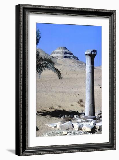 Step Pyramid of King Djoser (Zozer) Behind Ruins of Temple, Saqqara, Egypt, C2600 Bc-Imhotep-Framed Photographic Print