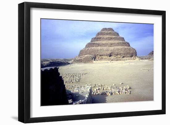 Step Pyramid of King Djoser (Zozer), Saqqara, Egypt, 3rd Dynasty, C2600 Bc-Imhotep-Framed Photographic Print