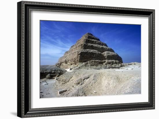 Step Pyramid of King Djoser (Zozer), Saqqara, Egypt, 3rd Dynasty, C2600 Bc-Imhotep-Framed Photographic Print