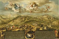 A View of Bethlehem with the Journey of the Magi, the Trinity Above and the Nativity-Stephan Joseph-Giclee Print