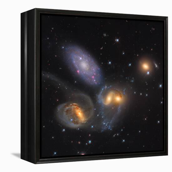 Stephan's Quintet, a Grouping of Galaxies in the Constellation Pegasus-null-Framed Premier Image Canvas