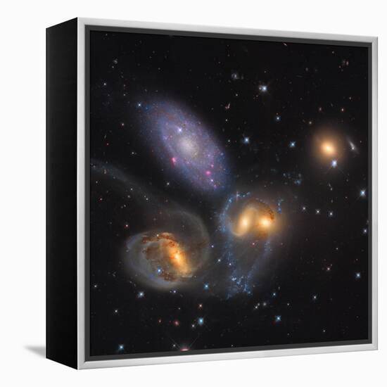 Stephan's Quintet, a Grouping of Galaxies in the Constellation Pegasus-null-Framed Premier Image Canvas