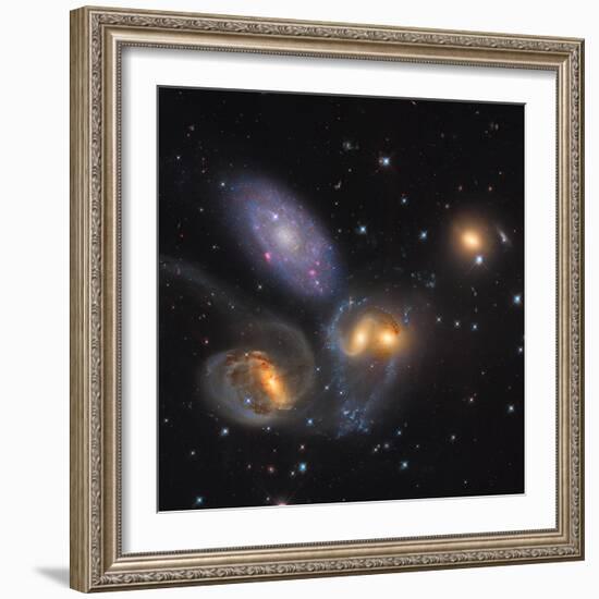 Stephan's Quintet, a Grouping of Galaxies in the Constellation Pegasus-null-Framed Photographic Print