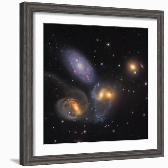 Stephan's Quintet, a Grouping of Galaxies in the Constellation Pegasus-null-Framed Photographic Print