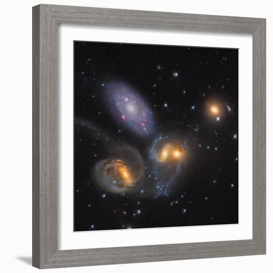 Stephan's Quintet, a Grouping of Galaxies in the Constellation Pegasus-null-Framed Photographic Print