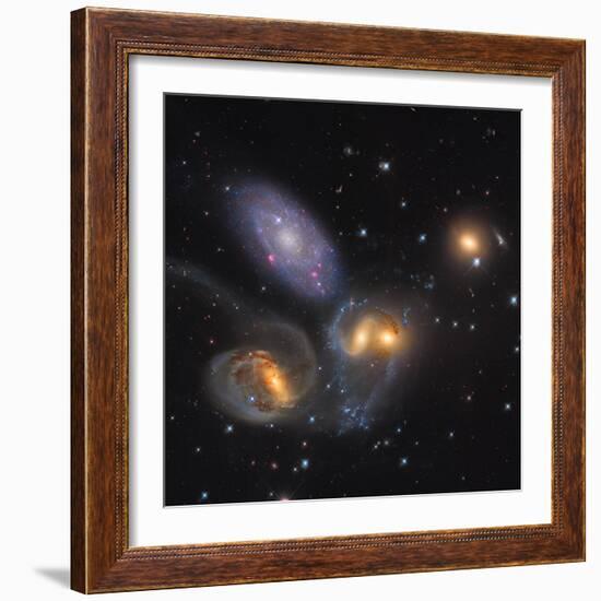 Stephan's Quintet, a Grouping of Galaxies in the Constellation Pegasus-null-Framed Photographic Print