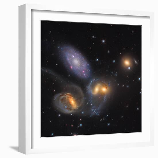 Stephan's Quintet, a Grouping of Galaxies in the Constellation Pegasus-null-Framed Photographic Print