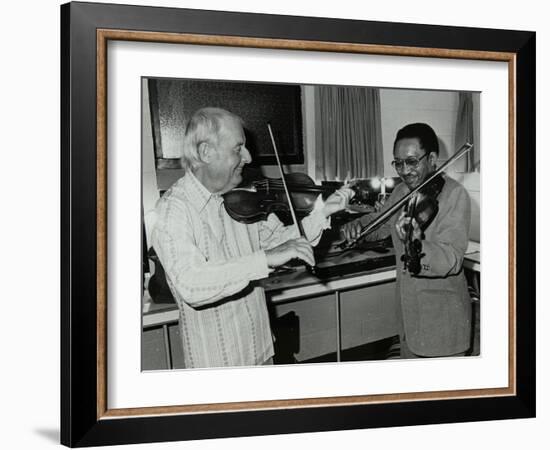 Stephane Grappelli and Claude Fiddler Williams at the Forum Theatre, Hertfordshire, 1980-Denis Williams-Framed Photographic Print