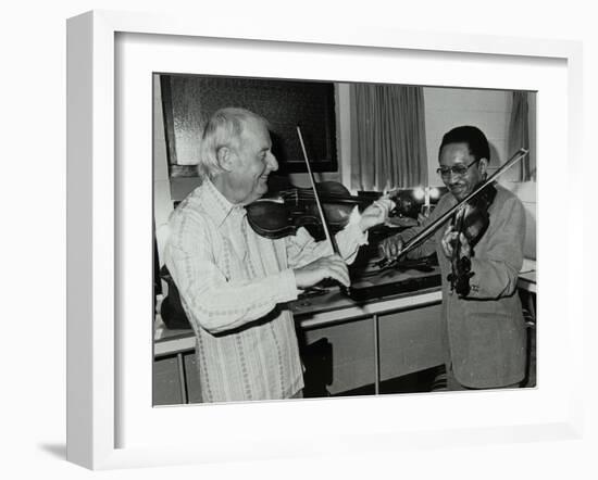 Stephane Grappelli and Claude Fiddler Williams at the Forum Theatre, Hertfordshire, 1980-Denis Williams-Framed Photographic Print