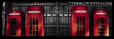 Red Telephone Boxes, London-Stephane Rey-Gorrez-Framed Art Print