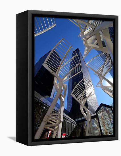 Stephen Avenue, Calgary, Alberta, Canada, North America-Hans Peter Merten-Framed Premier Image Canvas