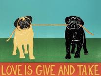 Love Is Give And Take Black And Tan Pugs-Stephen Huneck-Giclee Print
