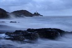 A colourful sunset overlooking the islands of Enys Dodnan and the Armed Knight at Lands End, Cornwa-Stephen Spraggon-Framed Photographic Print