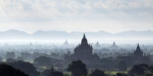 North and South Guni Temples Pagodas and Stupas in Early Morning Mist at Sunrise-Stephen Studd-Photographic Print