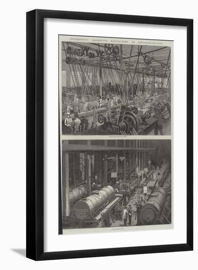 Stephenson's Locomotive Manufactory at Newcastle-On-Tyne-George Henry Andrews-Framed Giclee Print