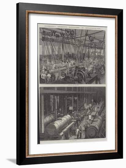 Stephenson's Locomotive Manufactory at Newcastle-On-Tyne-George Henry Andrews-Framed Giclee Print