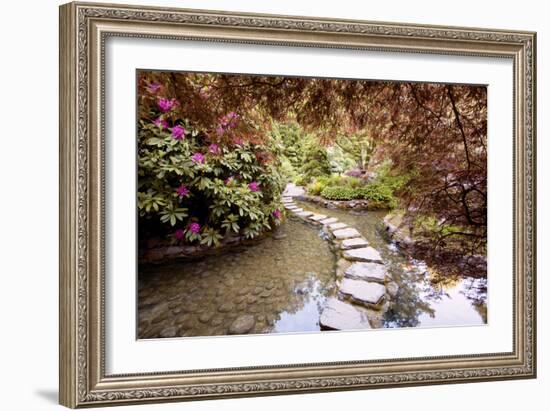 Stepping Stones at Butchart Gardens #2, Victoria, B.C. ‘09-Monte Nagler-Framed Photographic Print