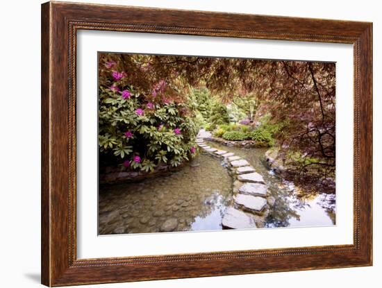 Stepping Stones at Butchart Gardens #2, Victoria, B.C. ‘09-Monte Nagler-Framed Photographic Print