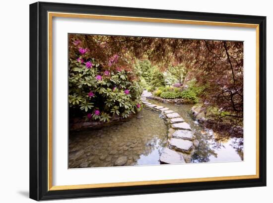 Stepping Stones at Butchart Gardens #2, Victoria, B.C. ‘09-Monte Nagler-Framed Photographic Print