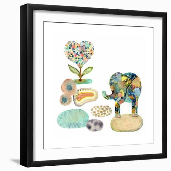 Stepping Stones Elephant-Wyanne-Framed Giclee Print